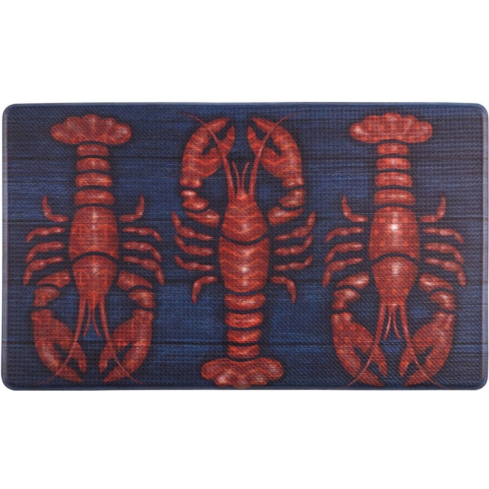 ANTI-FATIGUE NON SLIP CUSHIONED FLOOR MAT (18" x 30") PVC, 3 LOBSTERS, Premium